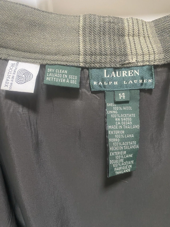 Lauren Ralph Lauren Women’s Vintage Wool Plaid Wrap Skirt Size 14 - Image 3 of 4