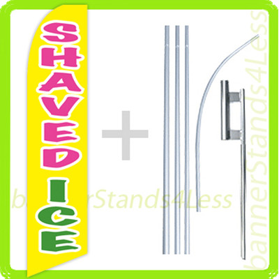 yb Swooper Flag KIT Feather Banner Sign 15/' Tall Flutter Style SHAVED ICE