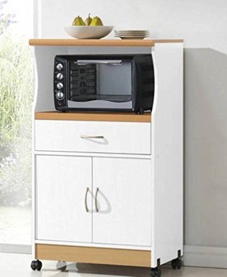 Hodedah Modern And Functional Microwave Cart In White Finish