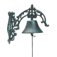 Sungmor Doorbell Cast Iron Antique Farmhouse Large Wall Mounted Loud Dinner Bell
