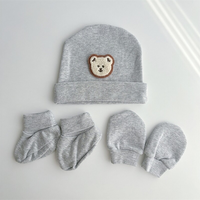 Hat Socks Gloves set Infant Hat & Mittens Set Cotton Hat with Gloves