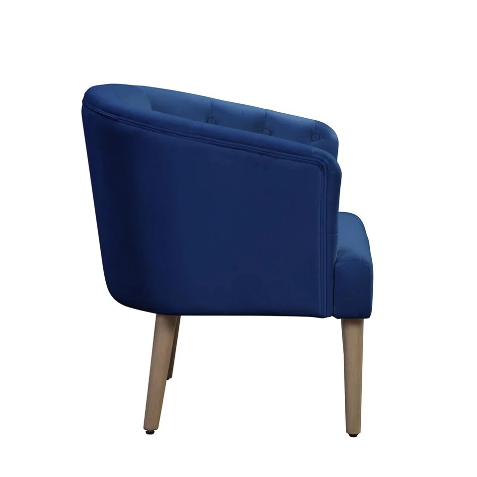 Better Homes & Gardens Barrel Back Chair, Cobalt Blue, Velvet Armchair - Image 2 of 4