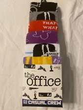 THE OFFICE Dwight PAM Jim DUNDER Mifflin Men’s NEW 6 Pair CREW SOCKS SIZE 8-12