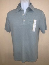 Goodfellow Co SM or XL men's standard fit short sleeve polo shirt FOGGY BLUE