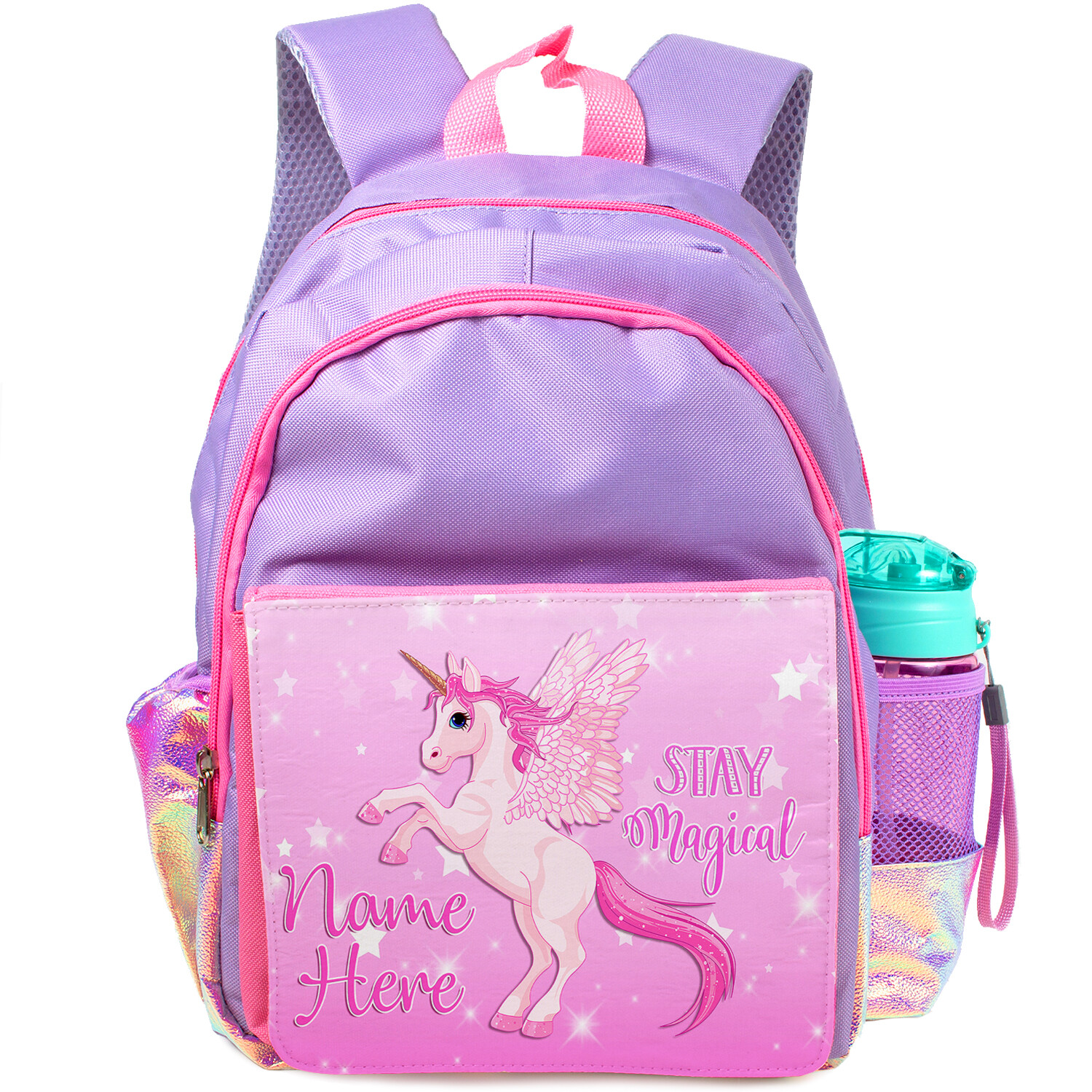 personalised-girls-backpack-unicorn-school-bag-childrens-kids-purple