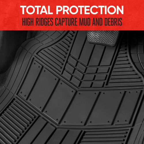 Motor Trend® DualFlex All Weather Rubber Car Floor Mats 4 PC Set - Black - Bild 6 von 8