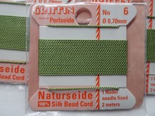 THREE Griffin 100 Silk Thread Cords W/Needle Size 6 Jade Green G26 DNG
