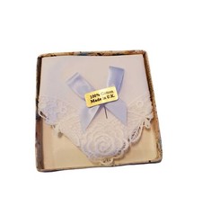 Vintage Bridal Hankie Borrowed Blue in Orig Box 1950s Made in UK FREE SHIPPING