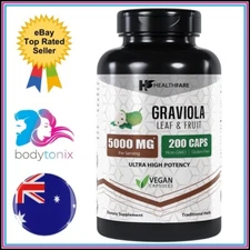 SOURSOP GRAVIOLA 5000mg Cell Regeneration Immune Support Booster 200 Caps