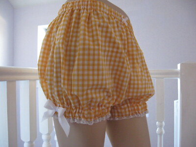 Gelb grün karierte Unterhose Shorts weiß Spitze Party Lolita Geschenk