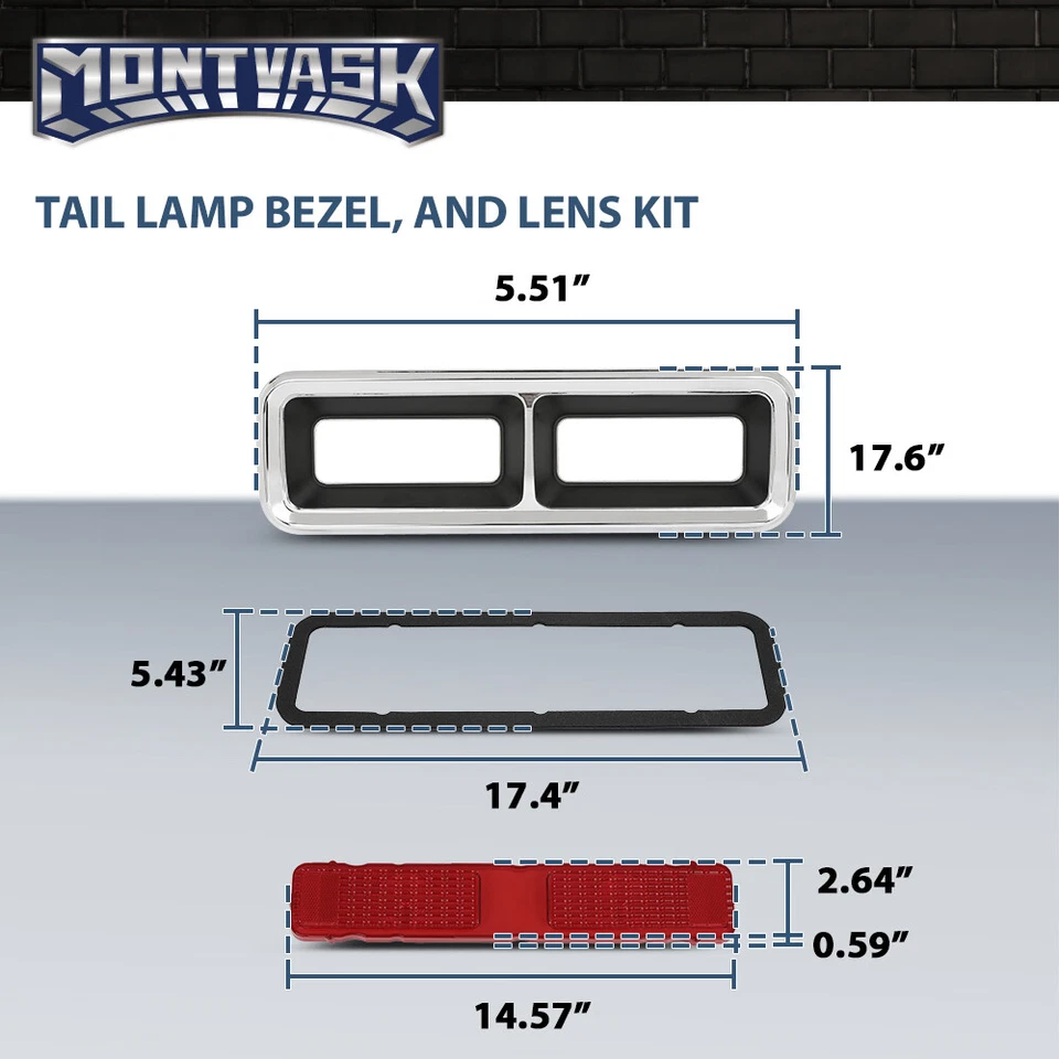 Biseles de luz trasera aptos para Chevrolet Camaro 1968 + juntas + lentes izquierda + derecha Foto 3 de 4