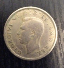 GB/UK 1948 florin/ two shillings - GEORGE VI - VERY good DEFINITION, BLACKENED