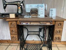 janome treadle sewing machine used with singe...