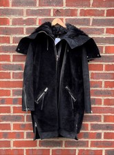 All Saints Ladies State Lux Shearling Sheepskin Parka Coat Small Uk 6-8 Us 2-4