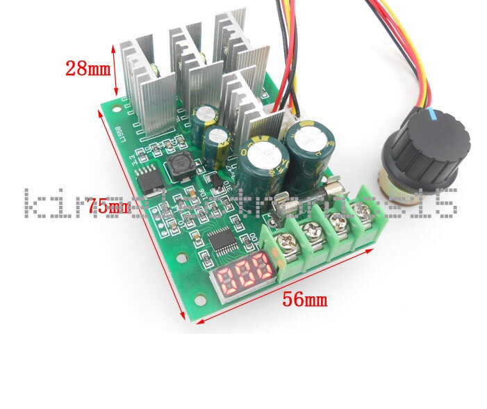 30A PWM Motor Speed Controller Module Dimmer Current Regulator+ Display ...