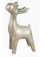 Deko-Hirsch Modern Skulptur Tierfigur Keramik Champagner H 44Cm Formano