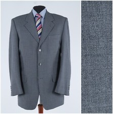 Mens Grey Vintage Blazer 44L UK Size PENTEADORA Wool Sport Coat Jacket