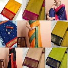 Women's Design Paithani Sico Silk Saree with running blouse piece