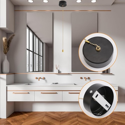 Timeless White Plastic Pull Cord Switch for Bathroom and Ceiling Lighting - Picture 8 of 9