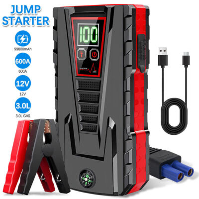 99800mAh Auto KFZ Starthilfe Jump Starter 12V Ladegerät Booster Power Bank