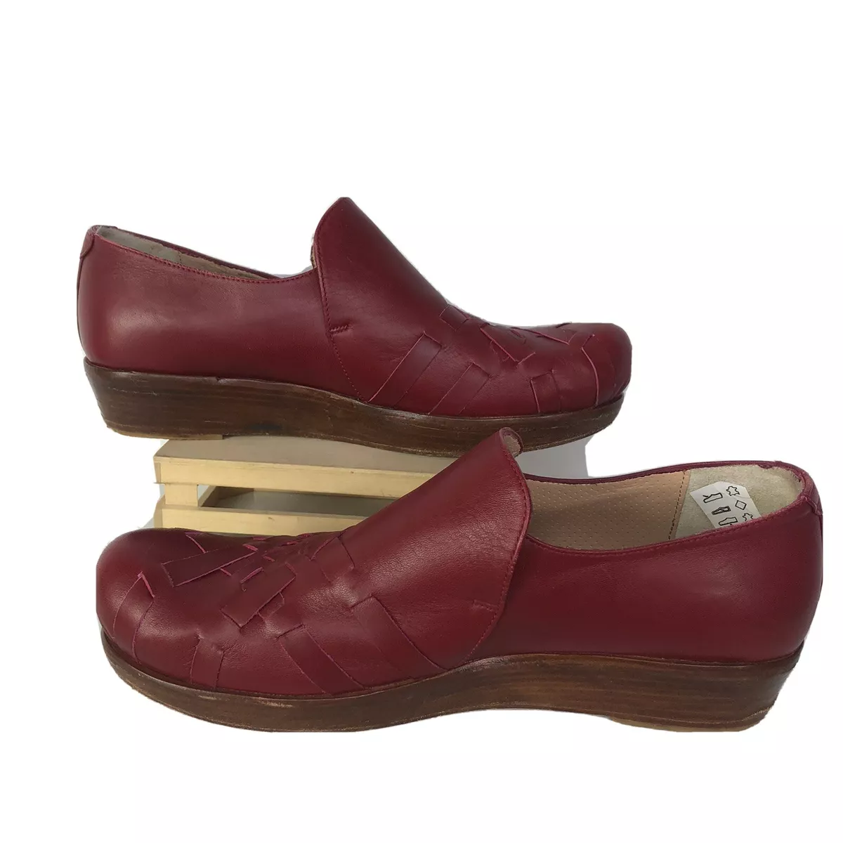 TN 29 Tracey Neuls Sz 38 8 Slip On Burgundy Red Leather Sherpa Lined Flats Shoes