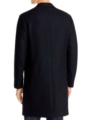$795 NWT THEORY SzL SUFFOLK B DONEGAL FLECK MELTON WOOL COAT BLACK