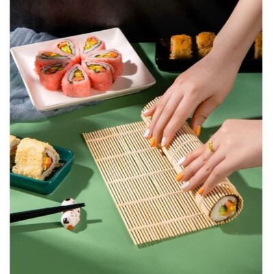  3pcs Bamboo Sushi Mat Japanese Maki DIY Rolling Maker Roller Japan Bento 24cm