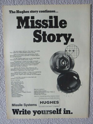 1/1983 PUB HUGHES MISSILE SYSTEMS AMRAAM PHOENIX WASP MAVERICK ORIGINAL AD