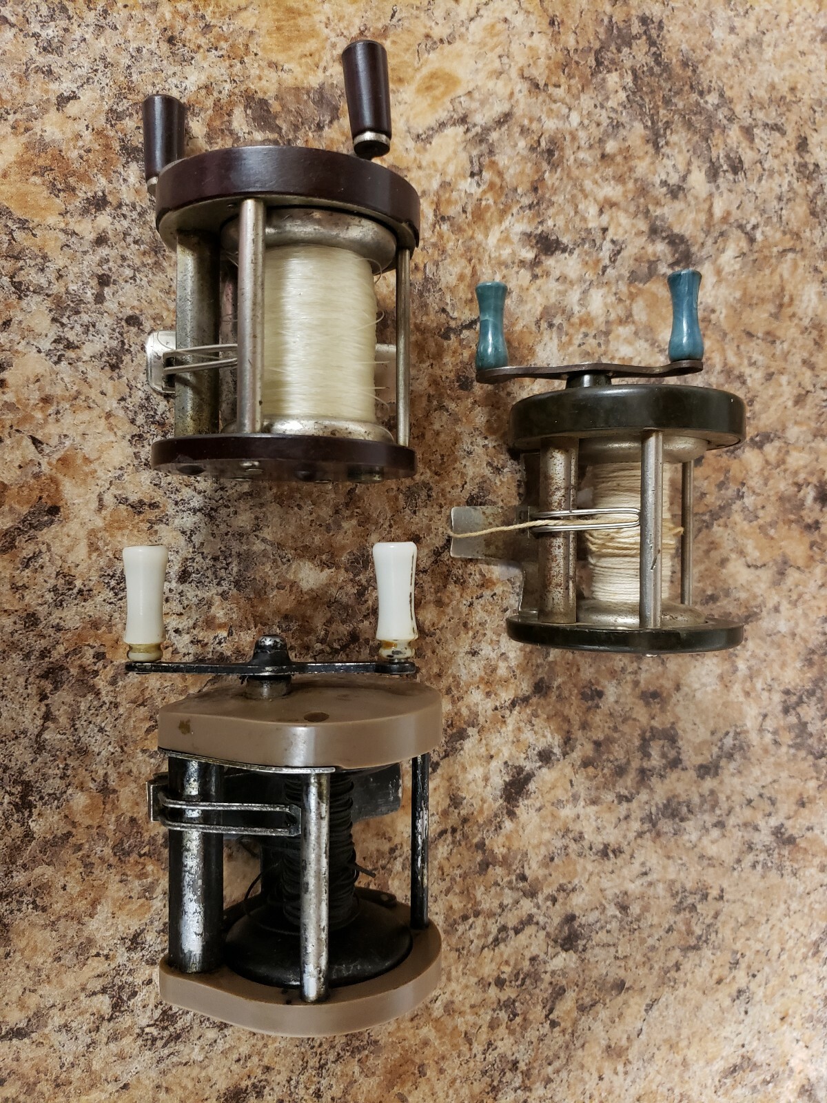 Three Antique Bakelite Baitcaster Fishing Reel Saltwater eBay