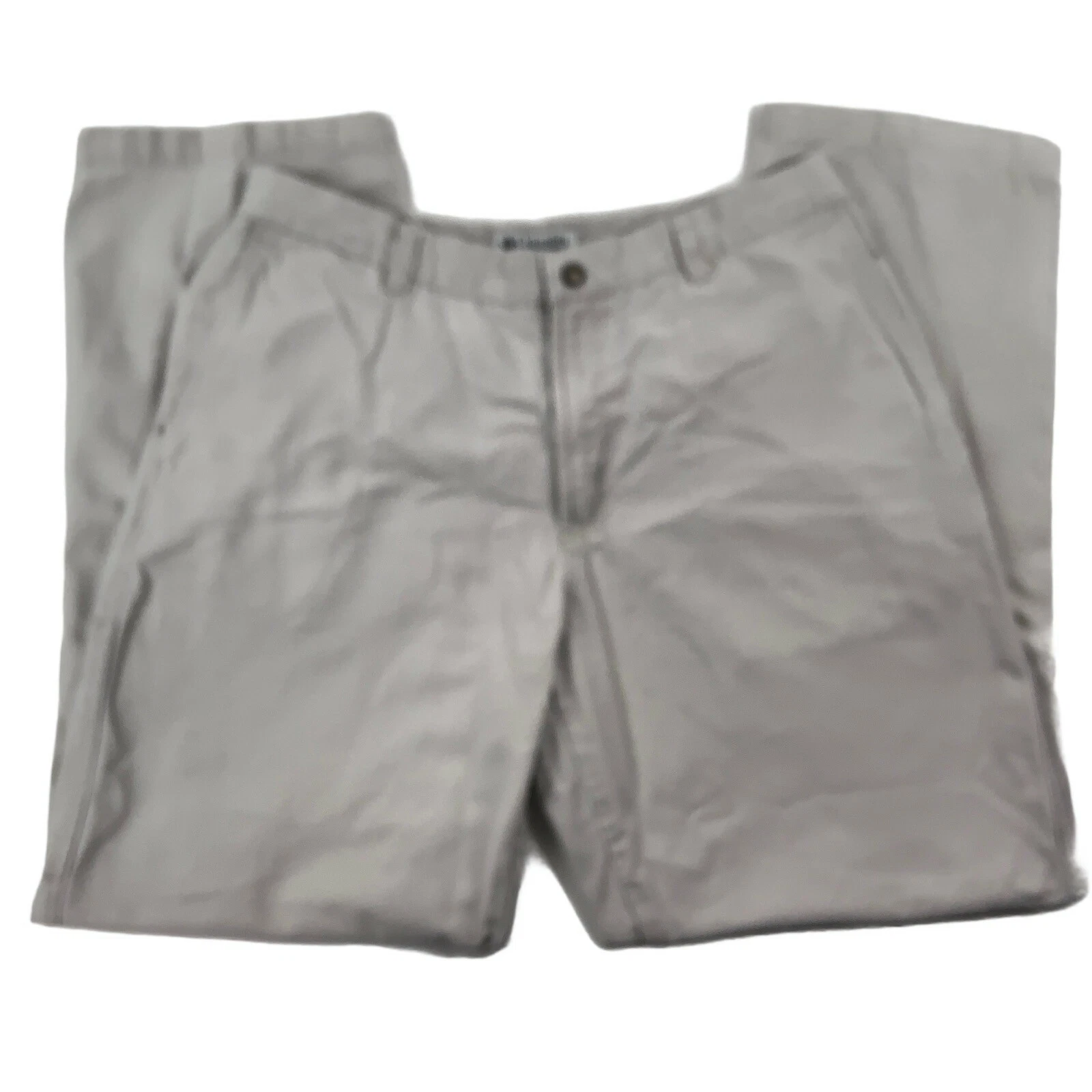 Columbia Mens Slash Pocket Cotton Button Beige Casual Pants Size 34