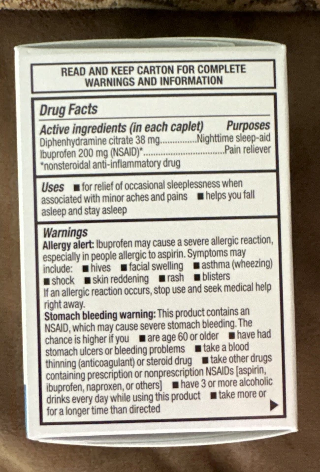 Publix Ibuprofen PM Caplets Pain Reliever plus Sleep Aid 40 Coated Caplets - Image 2 of 3