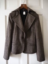 SALE Mango MNG Classic Quiet Luxury Chic Tweed Wool Silk Blend Jacket US8/ EU40