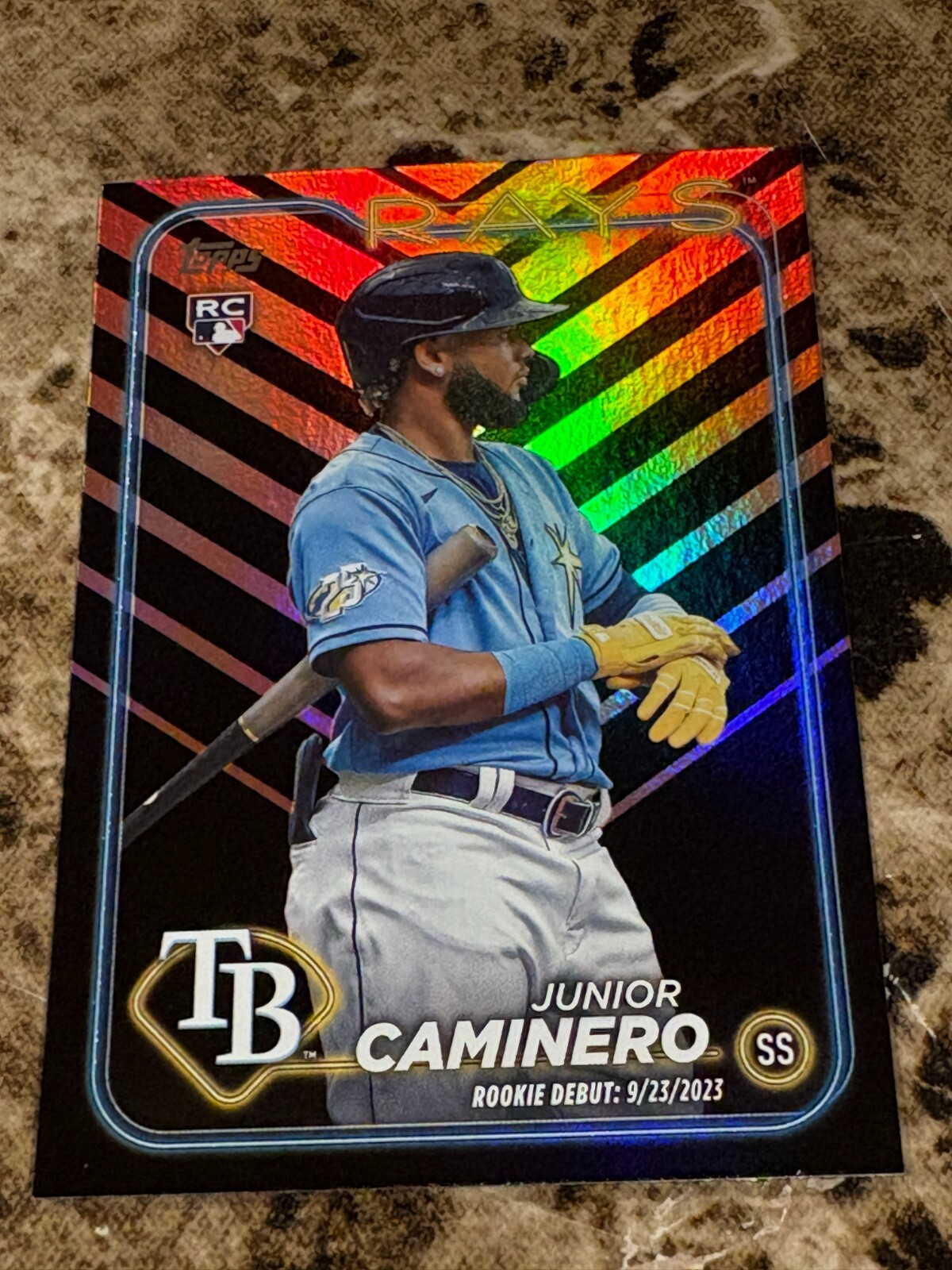 JUNIOR CAMINERO 2024 Topps Update Orange & Black Holiday #US223 Rays Rookie