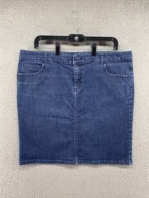 Marks & Spencer Women's Autograph Weekend Dark Denim Straight Pencil Skirt UK 18