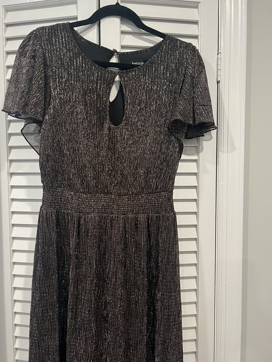 kensie metallic dress Kensie Womens Jersey Metallic Sheath Dress Silver 2