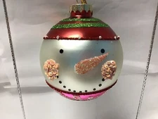Katherine’s Collection glass ornament beaded sequins 22-24353B-6 Snowman head