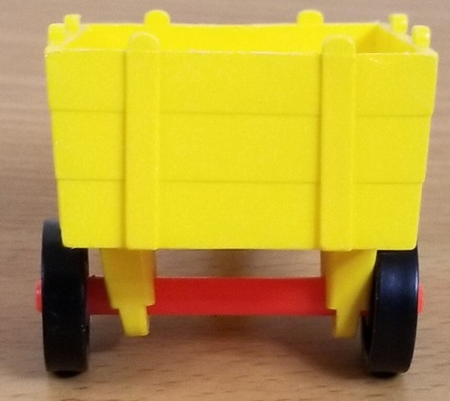 Vintage Fisher Price Little People Red Tractor with Yellow Cart - Picture 14 of 15