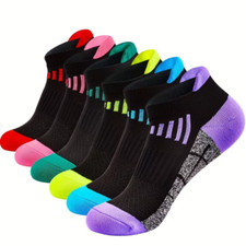 6Pairs Women Low Cut Athletic Sport Casual Solid Classic Cotton Ankle Mesh Socks