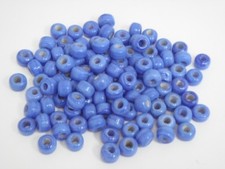 100 PCS BLUE PONY CROW GLASS BEADS CRAFT 9MM x 6MM T-553