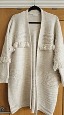 ​Gallery at Dunnes Stores Boho Fringe Knit Cardigan in Oatmeal – Size Medium