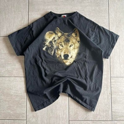 Fruit of the Loom Wolf Howling Moon Graphic Tee Black XL