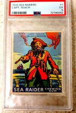 1933 SEA RAIDERS #1 WORLD WIDE GUM CO CAPT. TEACH (BLACKBEARD) PSA 5 RARE BEAUTY