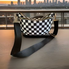 3 bags for 55 Checkered Crossbody Bum Bag- Blk/Wht, Pnk/Wht,  Tan/Wht