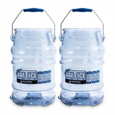 San Jamar Saf-T-Ice Plastic Ice Tote, Bucket with Drying 6 Gallons, Blue