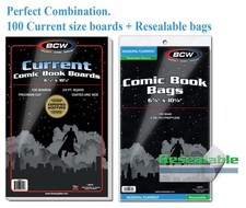 100 BCW Resealable Comic Book Bags Sleeve  Boards Modern / Current Safe Storage