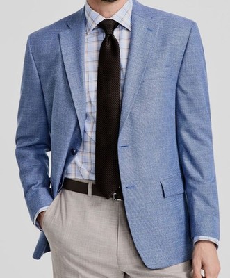 Michael Kors Men's Blue Dapper Style Classic-Fit Sport Coat Suit Jacket Size 48R
