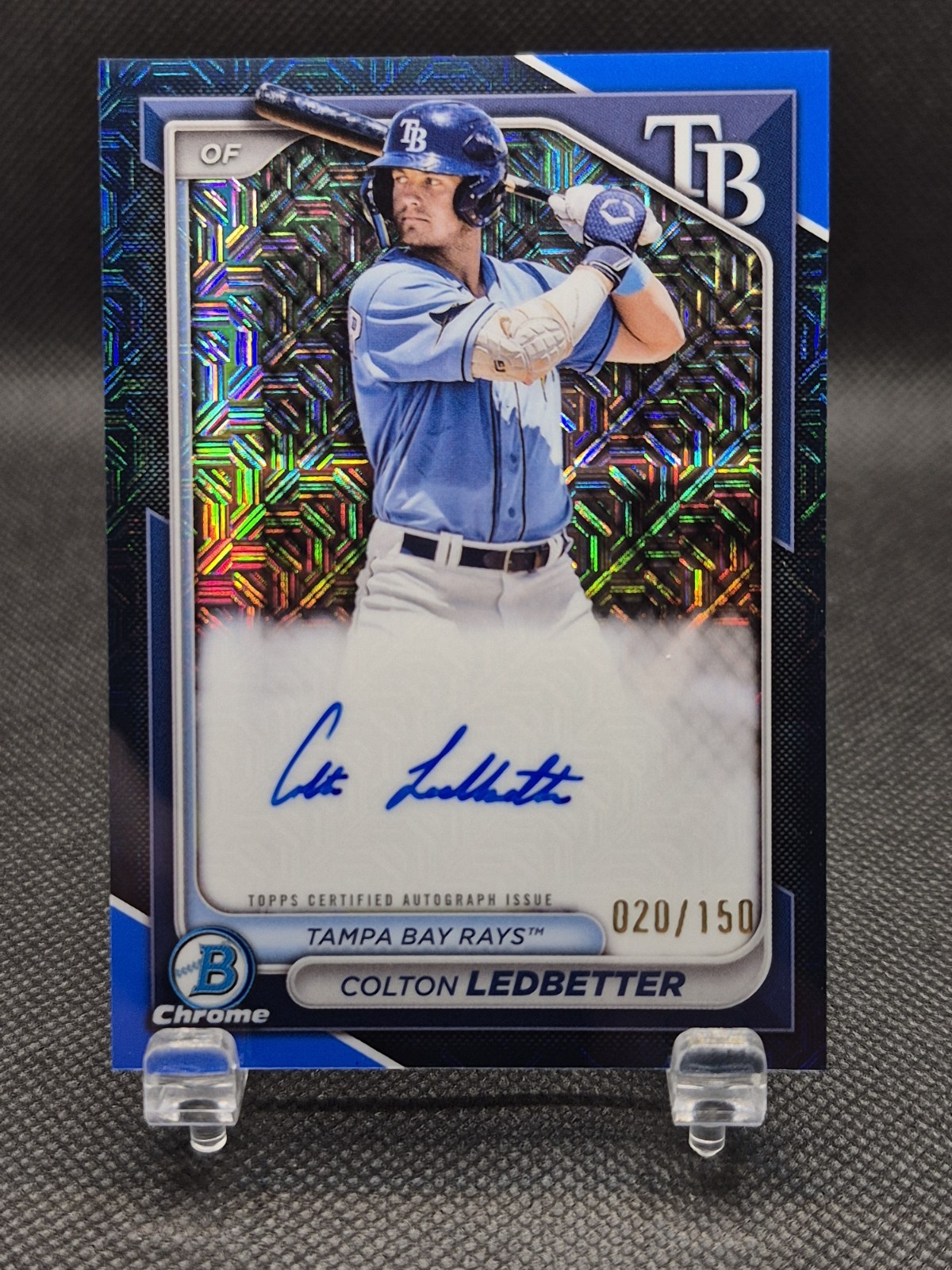 Colton Ledbetter 2024 Bowman Chrome Blue Mojo Refractor Auto /150 #BMA-CL
