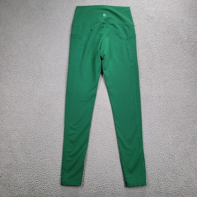 BUFF BUNNY Pants Womens Size MEDIUM Green Mid Rise Activewear Leggings w/ Pocket