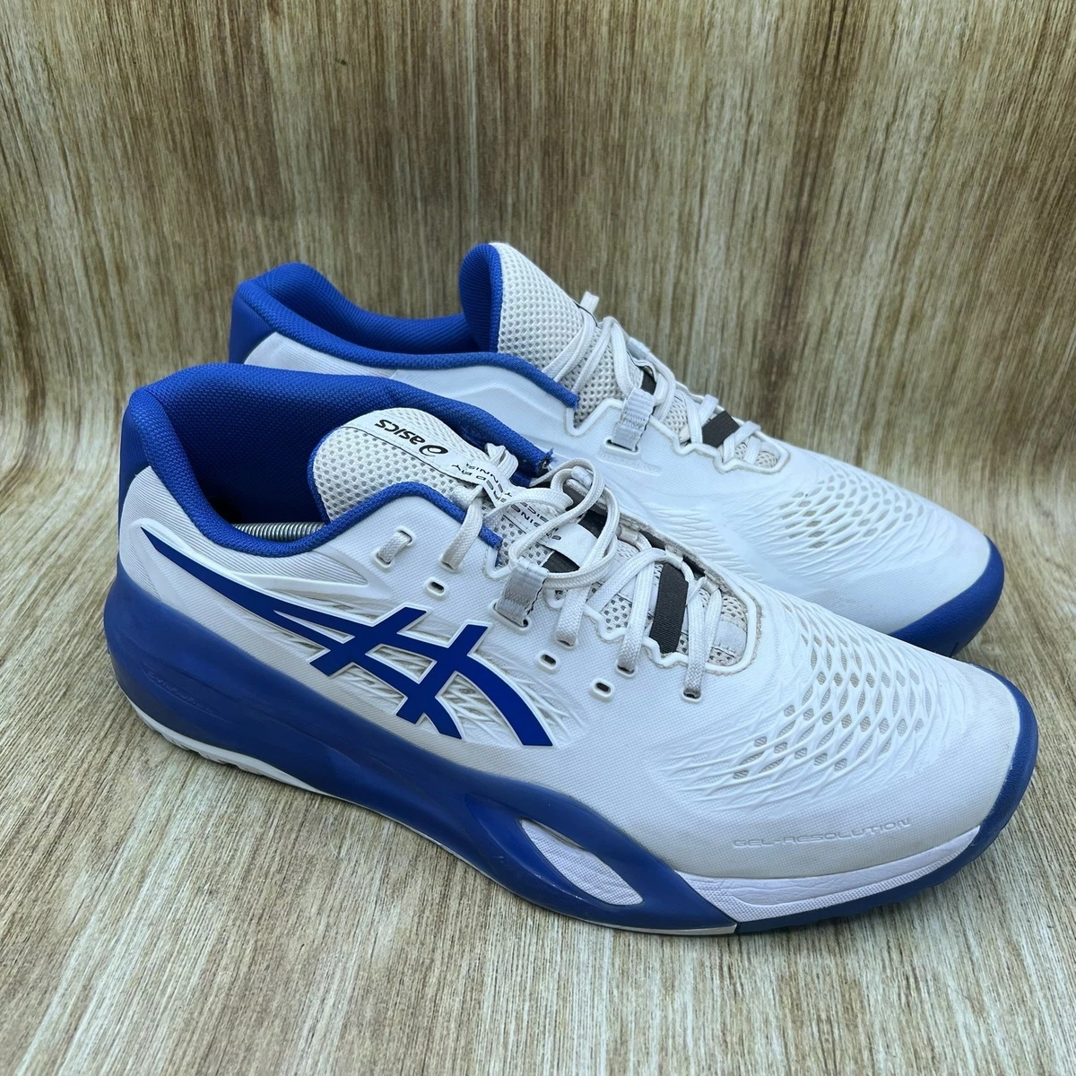 ASICS‎ Gel-Resolution X Tennis Shoes Men\'s Size 12.5 Wide White Blue 1041A487 ASICS GEL-RESOLUTION X AC  main image 3
