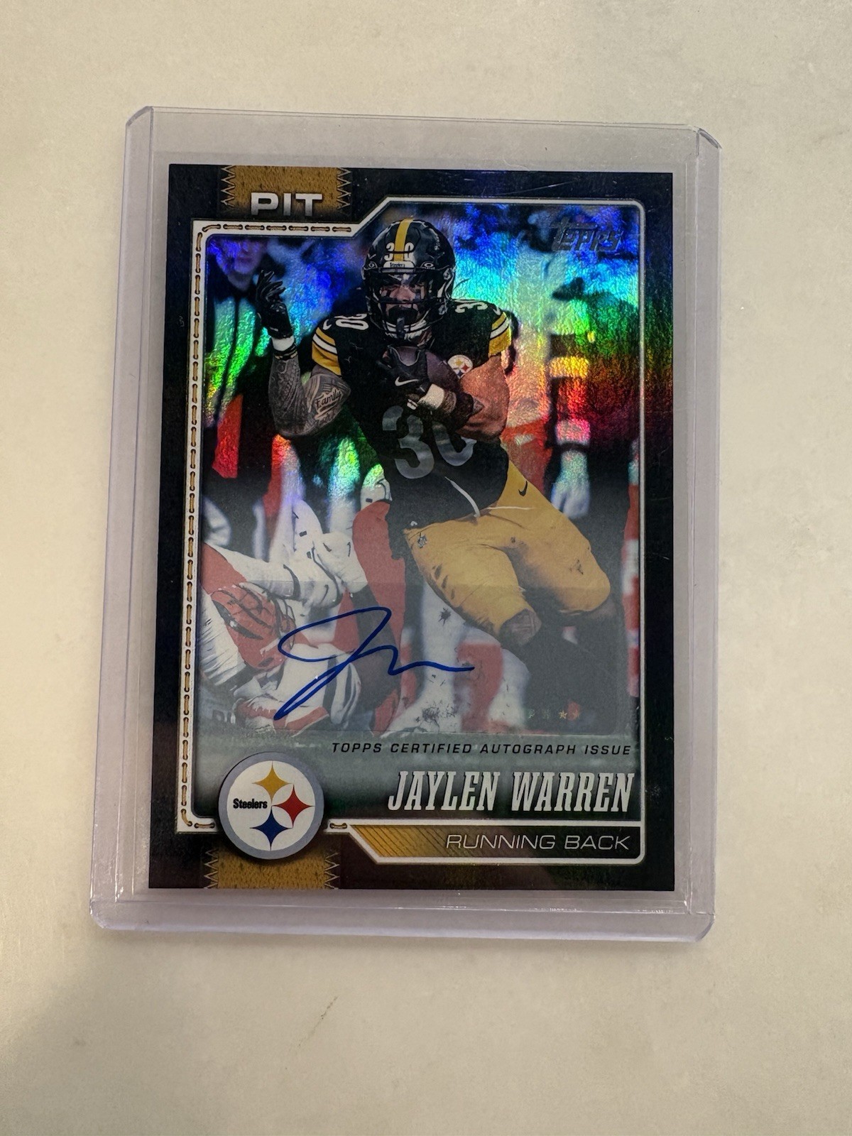 2026 Topps Flagship Jaylen Warren SSP Black Auto /10! Pittsburgh Steelers